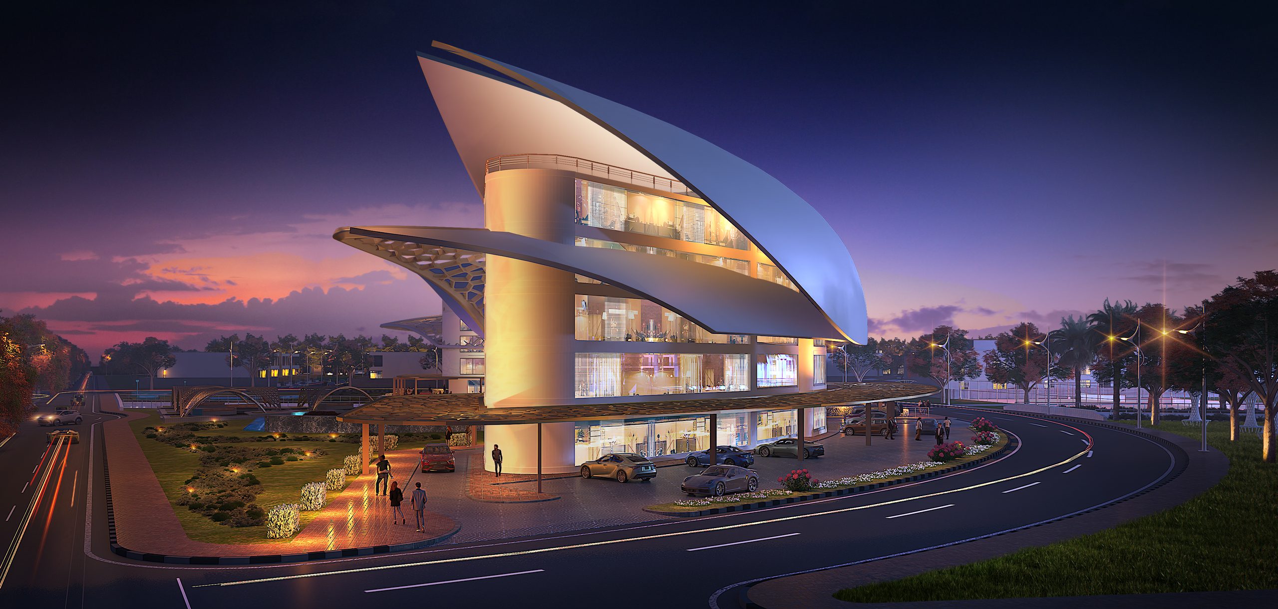 Jindal community building night view